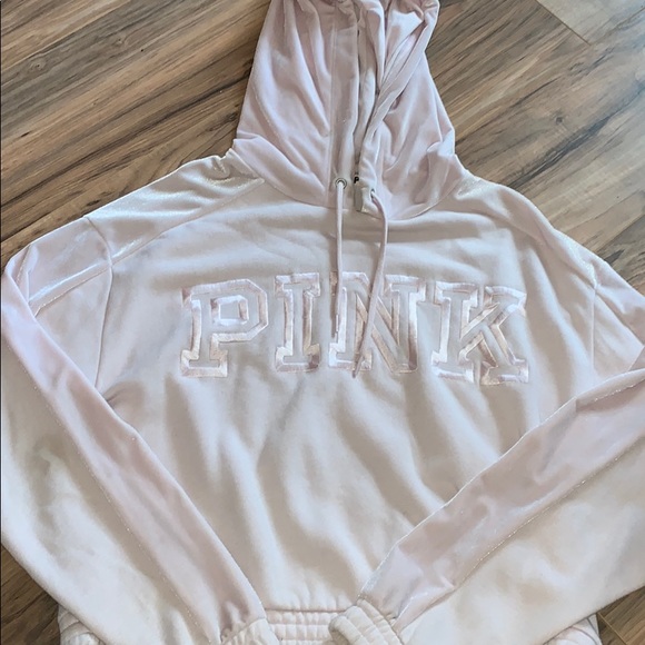 PINK Victoria's Secret Tops - PINK Victoria’s Secret Velvet Baby Pink Hoodie